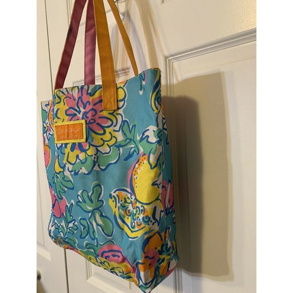 Lilly Pulitzer For Estee Lauder Collab Floral Print Shoulder Tote Shopping Bag - Picture 3 of 10